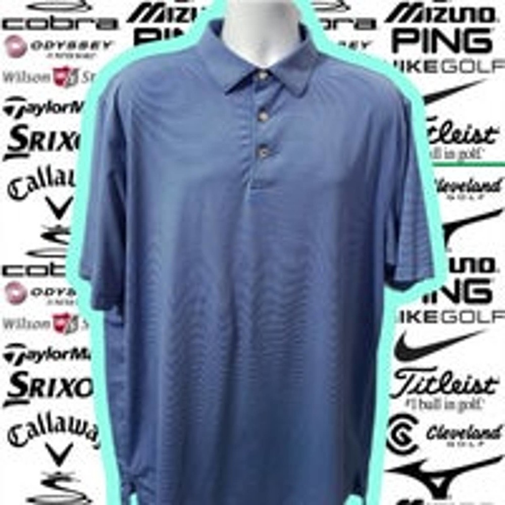 Peter Millar Polo Shirt Adult Extra Large XL Blue Mens Golf Soft Summer Comfort